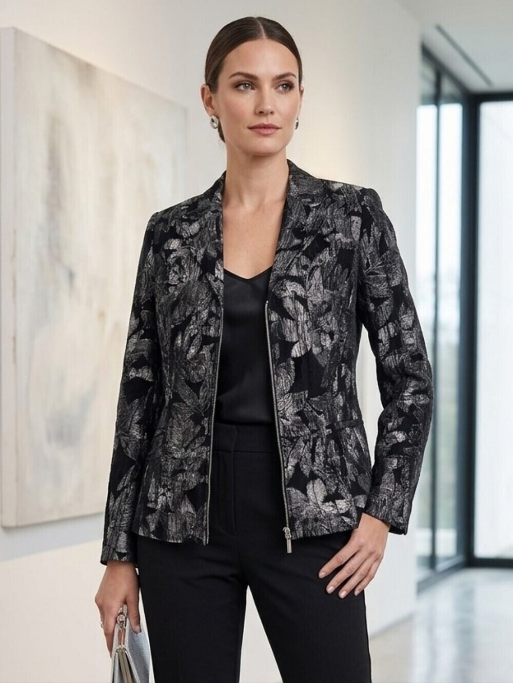Tanjay zip-up blazer jacket size 8